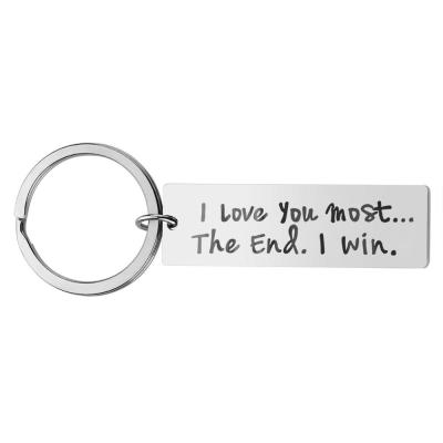 China Souvenir Personalized Gift / Valentine's Day Couple Stainless Steel Key Chain I Love You More / Most Gift Private Custom Drop Shipping for sale