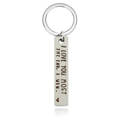 China Wholesale Latest Fashion Design New Stock High Polished Custom Stainless Steel Lovers Accessories Key Chain for sale