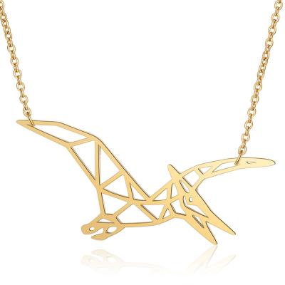 China Fashion Pterodactyl Necklace Dinosaur Origami Statement Necklace Mujer Necklace and Pendants TRENDY Jewelry for sale