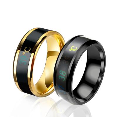 China FASHIONABLE Titanium Steel Mood Emotion Sensing Intelligent Heat Sensitive Rings for sale