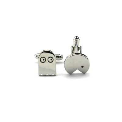 China Fashionable Pacman Ghost Cufflink Metal Cuff Buttons Pins Shirt Cufflinks for sale