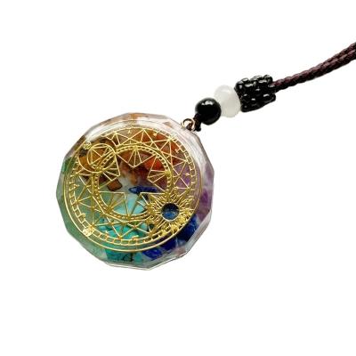 China CLASSIC Orgonite Sri Yantra Pendant Necklace Geometry Chakra Energy Necklace Sacred Meditation Jewelry for sale