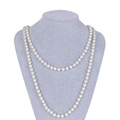 China CLASSIC 150 cm Pearl Necklace 10mm Long Pearl Necklace Wholesale Pearl Necklace for sale