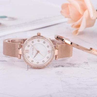 China Female Logo Stainless Steel Mesh Strap Quartz Movement Water Resistant Japan Wristwatch OEM ODM Manufacturer Watches Producer for sale