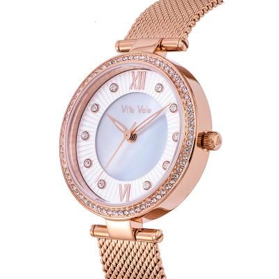 China Carisen Retail Waterproof Stainless Steel Case Fashion Watch Quartz Ladies Wristwatch Women Crystal Stone Watches Water Resistant for sale