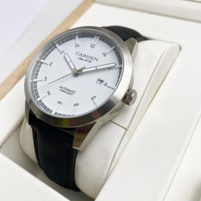 China Luxury brand men's automatic day/date straps band leather watch boxes packaging machanical display wrist watch for sale