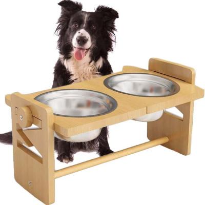 China Viable Adjust Size Bowl Large And Medium Dogs Stainless Steel Pet Water Food Feeder High Quality for sale