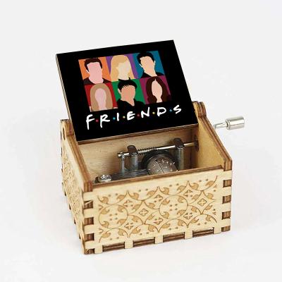 China Wooden Music Box Maker Custom Design Friends Music Box Girlfriend Cosplay Fan Gift for sale