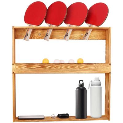 China Hot Sale Eco-friendly Design Storage Ping Pong Bat Display Racket Wall Mounted Rack for sale