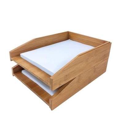 China Good Quality Customized Viable Solid Wood Office Pallet Store Desk Folder Wooden Tray for sale