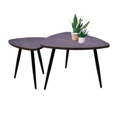 China Modern shape attracts living room interlocking metal coffee table side table metal particle board furniture decoration modern interior nes for sale