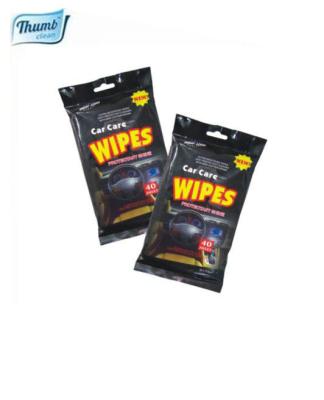 China Household Cleaning OEM 40 PCS Leather Cleaning Wipes Wholesale Car Cleaning Wet Cloths for sale