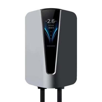 China EV Home Charger 32Amp 22KW Level 2 Wall Mounted Electric Vehicle Charging Station With 20 Feet Charging Cable for sale