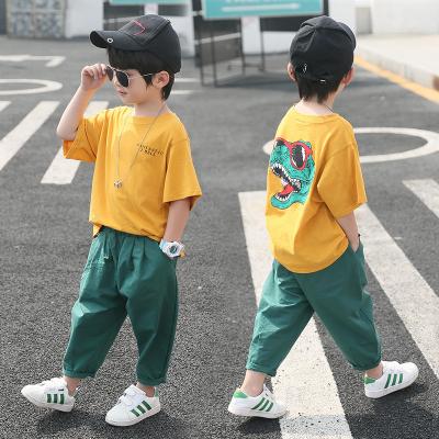 China Hot Sale Brand Boys Clothing Kids Casual Summer Boys Clothes Cartoon Kids Boy Clothing Set T-shit+Pants Cotton for sale