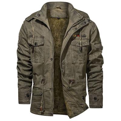 China Wholesale Retro Plus Size Men's Pocket Casual Custom Multi Cotton Lather Style Men's Military Jacket for sale