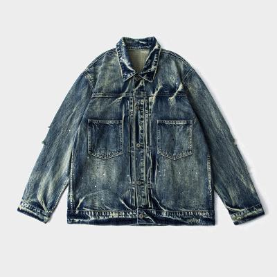 China Men's Loose Jean Jacket Plus Size Retro Washed QUICK DRY Mens Jackets For Man for sale