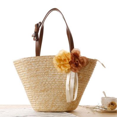 China Lady Wholesale Low Price Beach Bag Water Hyacinth Handbag Straw Tote Bag Rattan Bag for sale