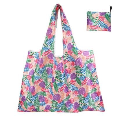 China Custom Eco Folding Recycle Grocery Nylon Collapsible Foldable Bag Polyester Reusable Folding Shopping Bag for sale