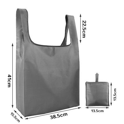 China Custom Logo Folding Folding Bag RPET Polyester Supermarket Recycled Grocery Fold Foldable Bag for sale