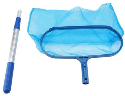 China Customized Swimming Pools Pond Tool Leaf Skimmer Mesh Net Cleaning Rake with Adjustable Telescopic Pole for sale