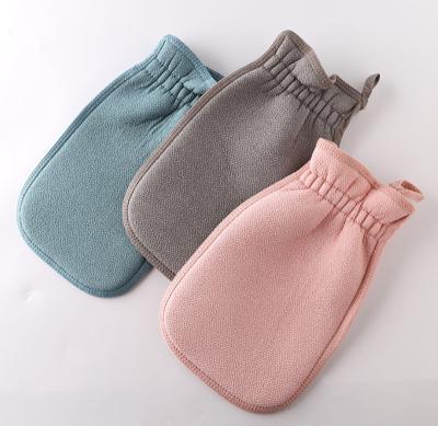 China EXFOLIATING Factory Direct Sales New Style Candy Strips Double Sided Use Scrub Bath Gloves for sale