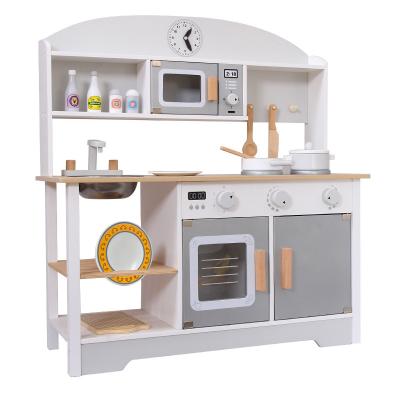 China Early Education Mini Kitchen Wooden Toys Boys and Girls Educational Children Play House Simulation Cooking Gift Box for sale