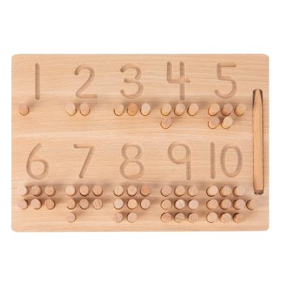 China Montessori Early Education Study Logarithmic Board Practice Reading Children's Puzzle Building Block Description Pen Training Board for sale