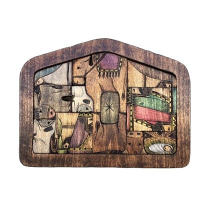 China Developing Intelligence Jesus Jigsaw Firing Design Nativity Mystery Wooden Puzzle for sale