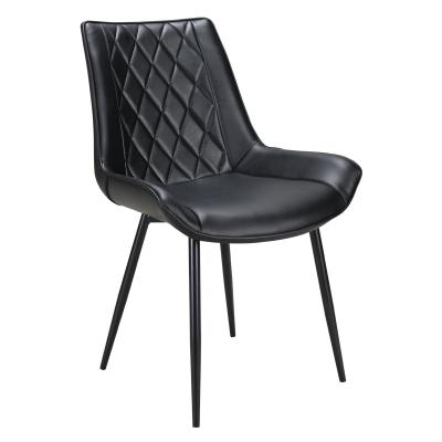 China Adjustable Modern Style Metal Legs Leather Upholstered Dining Chairs (Height) for sale