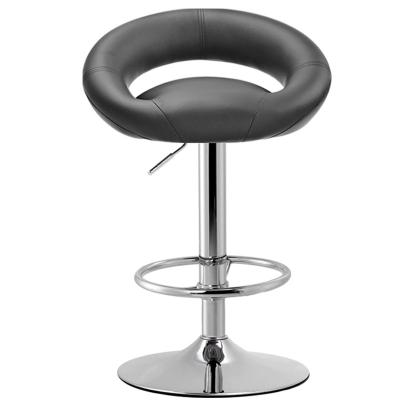 China Morden Moon Shape Adjustable Leather Swivel Bar Counter Stool With Footrest Umpire Chair Bar Stool for sale