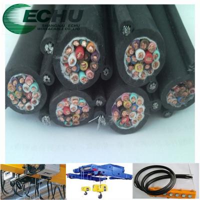 China Flexible Round Traveling Control Cable for cranes or other appliances RVV(2G) 20Cx1.5SQMM in black rubber jacket for sale