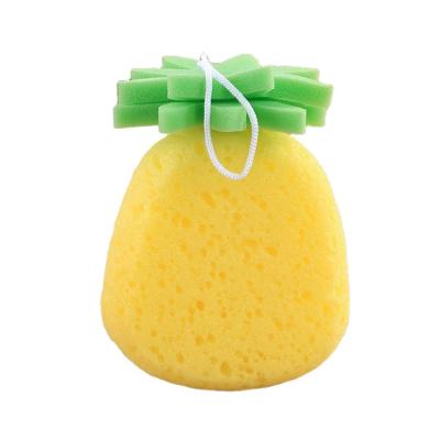 China Sustainable High Quality Baby Bath Sponge Fun Fruit Sponge Fruit Shape Baby Bath Fruit Shower Bath Sponge for sale