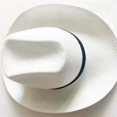 China Adult Cowboy Felt High Quality Role Play Cowboy Hat Several Solid Color Hat With Ribbon Hat Custom Hat for sale