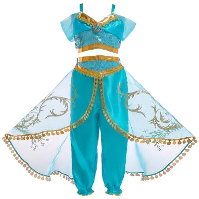 China ORGANZA Princess Jasmine Costume Girls Aladdin Cosplay Party Dress Kids Birthday Halloween Party Costume for sale