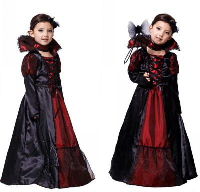 China Halloween Cosplay Girls Dress Up Black Queen Vampire Costume Dress Kids Carnival Masquerade Party Fancy Kids Cosplay Costume for sale