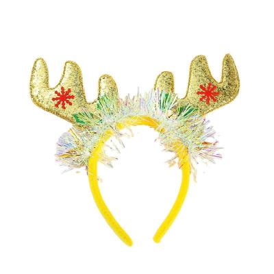 China Christamas Decoration Christmas Reindeer Antlers Headband Deer Horn Headband with Braids for sale