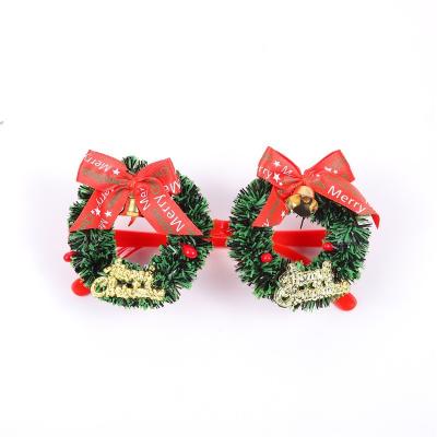 China Novelty Christmas Party Gift Eyewear Pigtails Plastic Christmas Party Glasses Customized by Christamas Decoration for sale