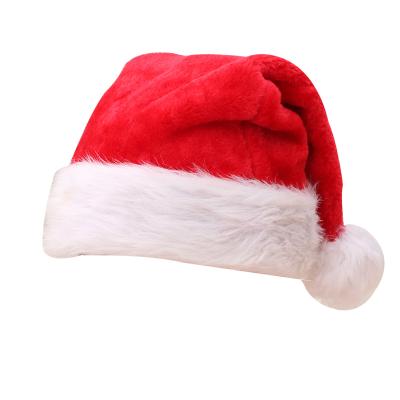 China Durable Luxy Christmas Plush Santa Hat Xmas Festival Party Decoration for sale