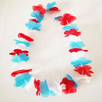 China Wear On The Beach Wholesale Party Supplies Hawaiian Flower Lei Necklace for sale