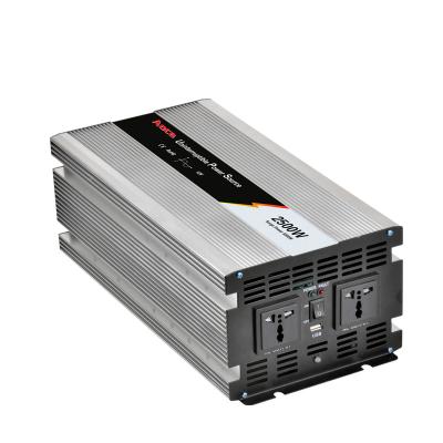 China Home Solar Power System Car Charger Power Inverter 12V 24V 48V DC to AC 110v 220v 2500W Pure Sine Wave Power Inverter with Charger for sale