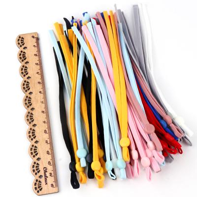 China Wholesale Length 30cm Width 5mm Mask Elastic Band Elastic Rope With Adjustable Buckle Mask Earloop Lanyard Earmuff Rope for sale