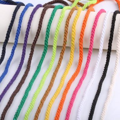 China Eco-friendly Twisted Home Decoration Touw 5m/lot High Tenacity 5mm Cotton Cord Viable Rope Yarn DIY Textile Craft Woven String Home Decor for sale