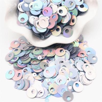 China Big Large Viable Silver Paillette Sequins 10mm 20mm Hole 30mm Flat Around Loose Sequins For Wedding Craft Garment Sewing Accessories for sale