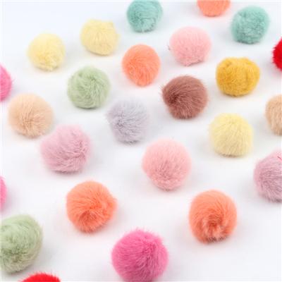 China Garment 10pcs/bag 25mm 2.5cm Mink Pompom Ball DIY Imitation Fur Pompom Fluffy Balls For Jewelry Key Chain Earring Opens Hair Accessories for sale