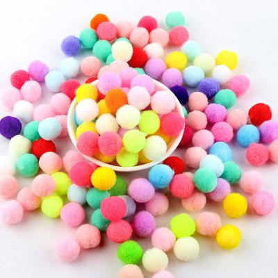 China 150pcs15mm Garment Pompoms Softly Mixed Around Fluffy Garment Shaped Pom Pom Handcraf For Kids Toys DIY Pompom Balls for sale