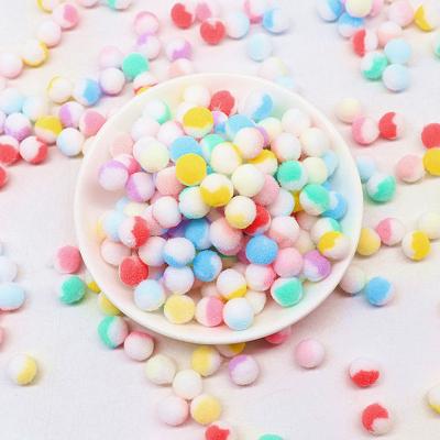 China Pom Pom Balls Diy Elastic Kids Toy Handmade Material Pompoms Mix Style Plush Christamas Home Decoration 10/15/20/25mm Pompoms Soft Fluffy Color Double Tops for sale