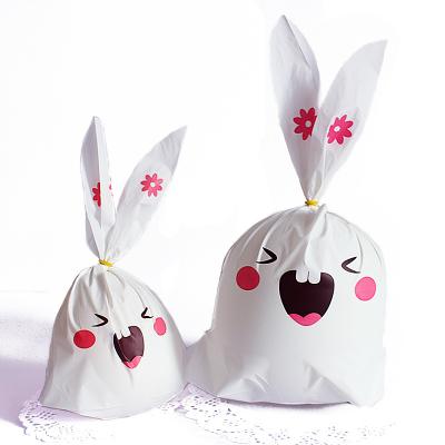 China New fashion cute safety fashion small long white rabbit ear candy cookie nougat gift bag for sale