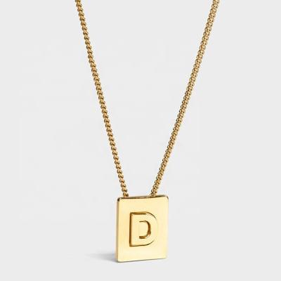 China Jewelry Necklace Fashion Women Designer Gold Stainless Steel A-Z Letter Pendant Elegant Initial Necklace for sale