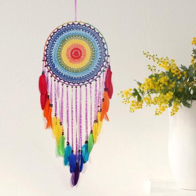 China India 40CM Large Dreamcatcher Home Decor Handmade Rainbow Gift Catchers for sale