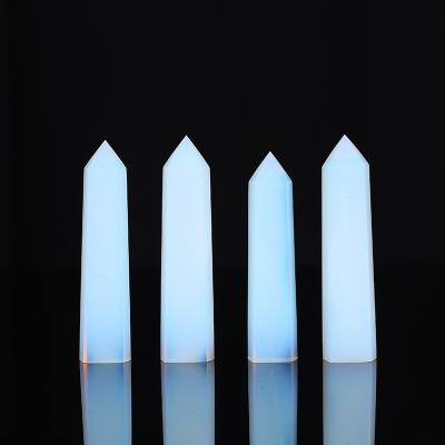 China Europe Manufacturers Wholesale Original Crystal Column Opal Crystal Column Natural Hexagonal Prisms Stone Furnishing for sale